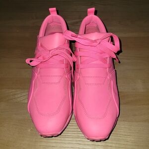 Steve Madden‎ Women's Bright Pink Chunky Sole Lace Up Sneakers Shoes